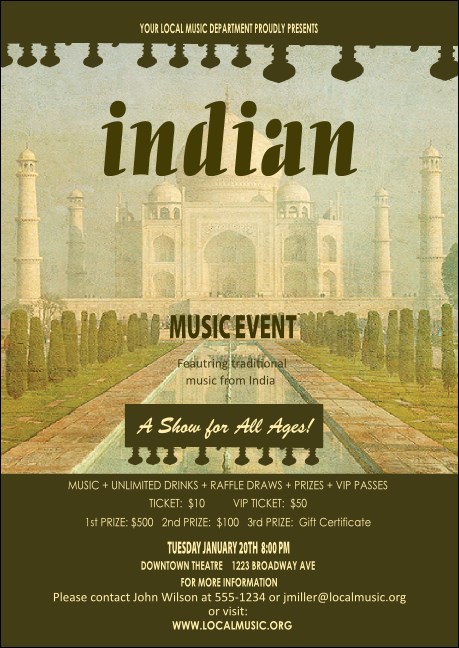 Indian Music Club Flyer Product Front