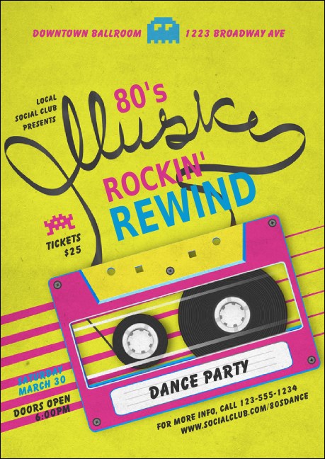 80s Music Club Flyer Product Front