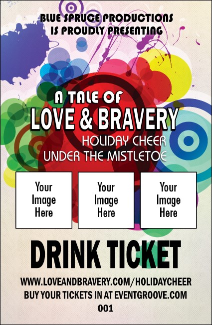 Color Circles Drink Ticket Product Front