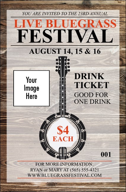 Banjo Drink Ticket Product Front