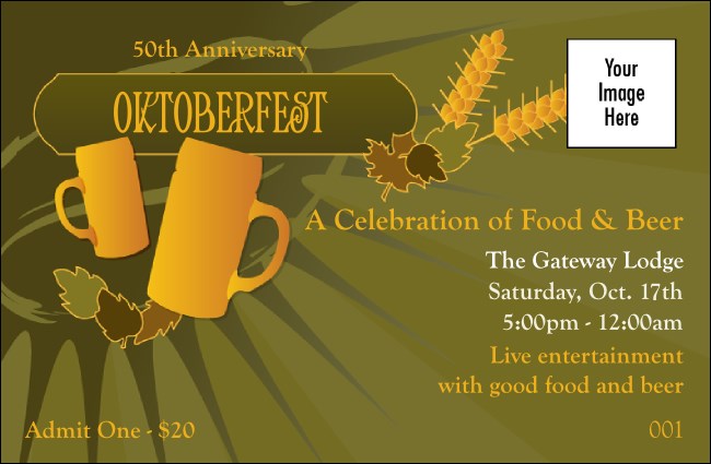 Oktoberfest Green Drink Ticket Product Front