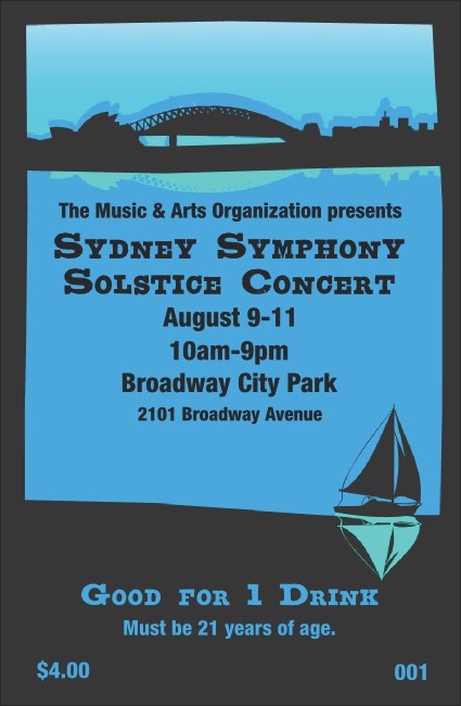 Sydney Drink Ticket (Blue) Product Front