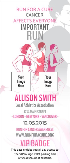 Run for a Cause  VIP Event Badge Large