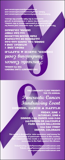 Purple Ribbon Table Tent