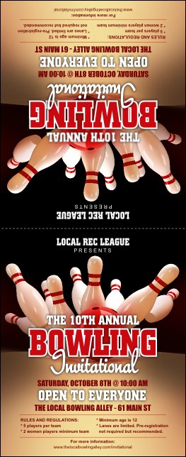 Bowling League Table Tent Product Front