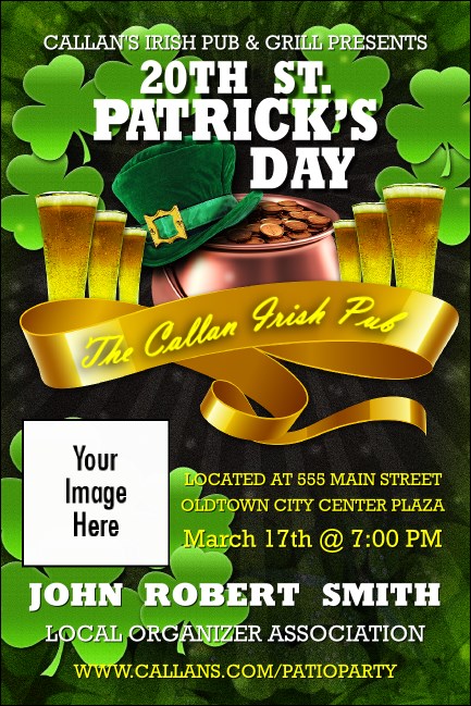 St. Patrick's Day Party Economy Event Badge Product Front