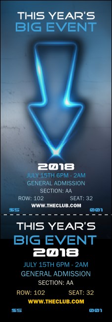 Night Club Neon Reserved Event Ticket Product Front