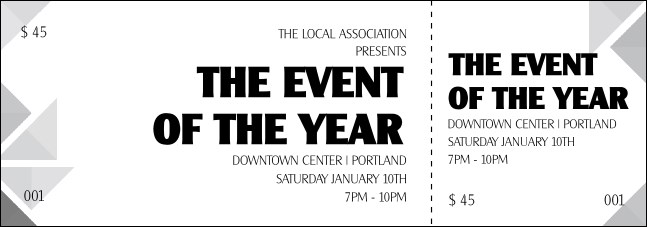 All Purpose Triangles Black and White Event Ticket