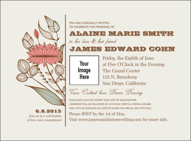 Wedding Flower Motif Image Flyer