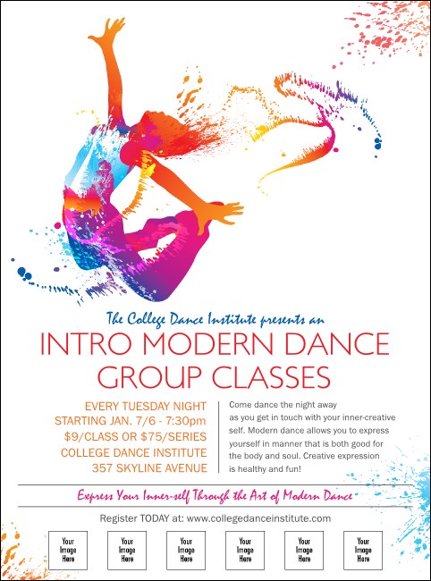 Modern Dance White Logo Flyer Product Front