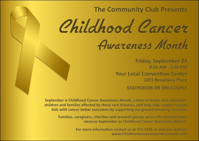 Childhood Cancer Awareness Month Postcard Mailer Product Front