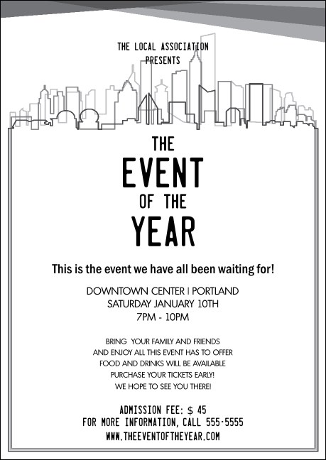 All Purpose Skyline Black and White Postcard Mailer Product Front