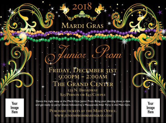Mardi Gras Beads Flyer Product Front