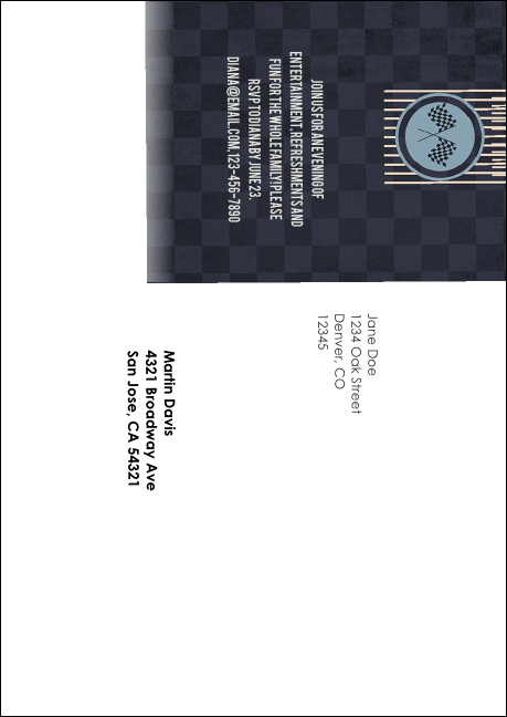 Car Racing Postcard Mailer Product Back