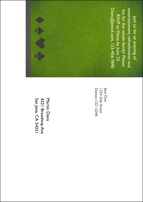 Texas Hold 'Em Postcard Mailer Product Back