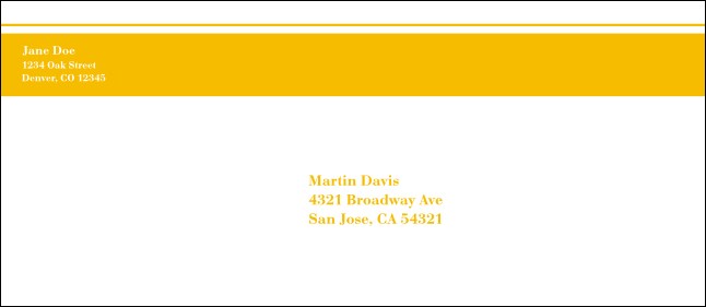 Yellow Stripe #10 Envelope
