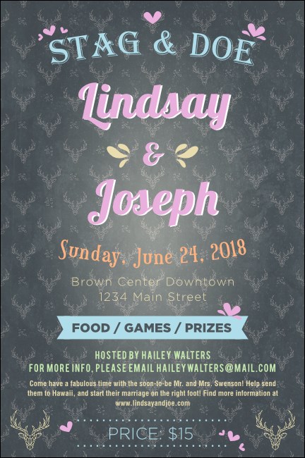 Stag and Doe Pattern Poster Product Front