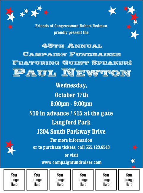 Red, White, and Blue Stars Image Flyer Product Front