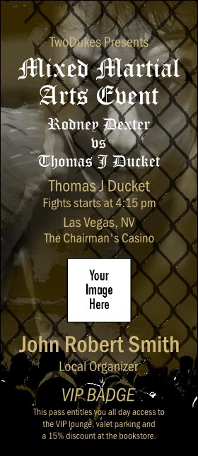 Mixed Martial Arts (Green) VIP Event Badge Large (REPLACED)