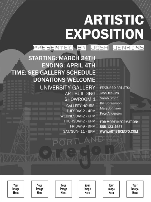 Portland Flyer (black and white) Product Front