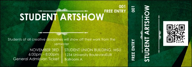 Abstract QR Event Ticket