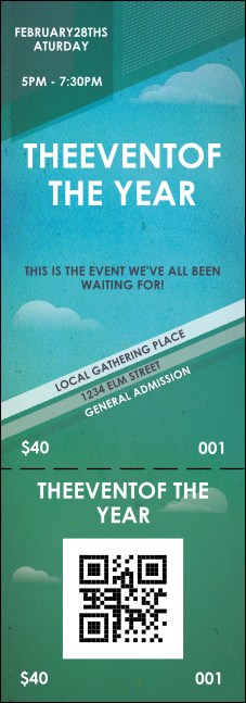 All Purpose Clouds QR Event Ticket Product Front