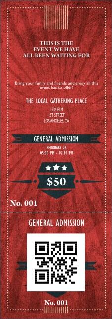Retro Sunburst QR Event Ticket
