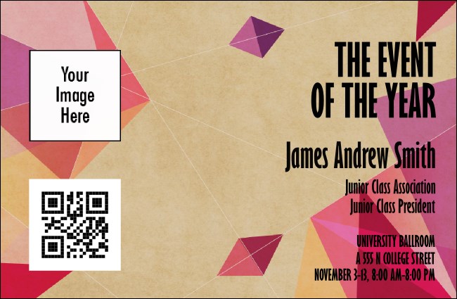 Abstract Geometric Triangles VIP Event Badge Small