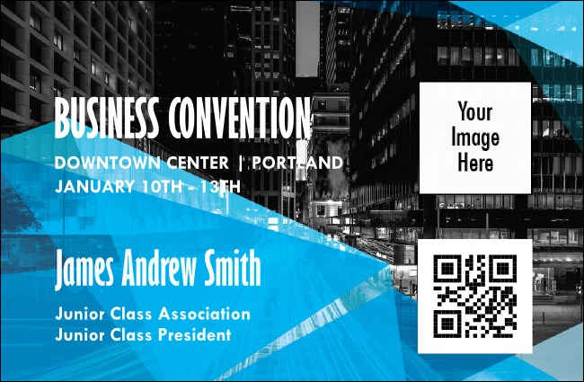 All Purpose Blue Buildings VIP Event Badge Small