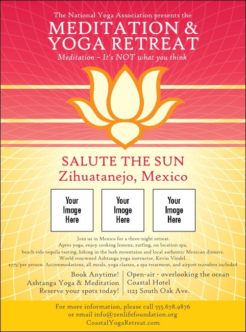 Lotus Flower Flyer with 3 Place Holder Images