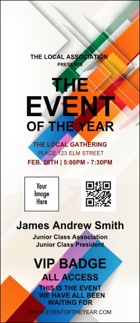 All Purpose Angle VIP Event Badge Large