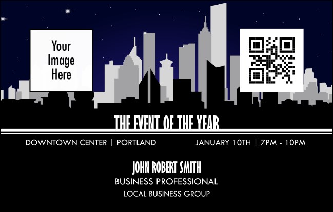 All Purpose Night Skyline VIP Event Badge Medium