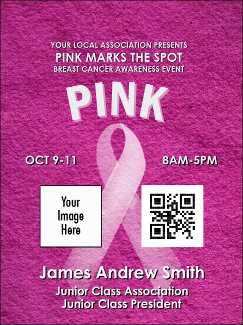 Breast Cancer Pink Ribbon Economy Event Badge Product Front