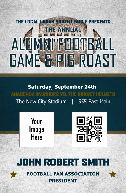 Football Blue VIP Event Badge Small Product Front