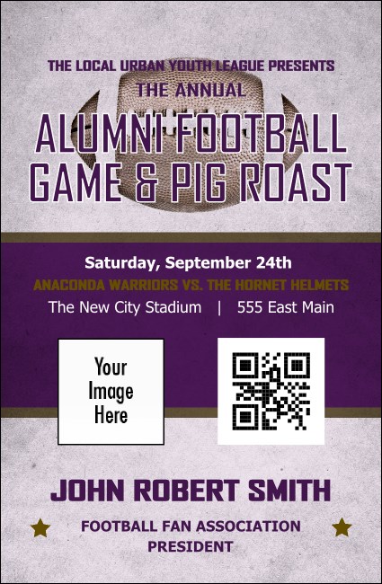 Football Purple VIP Event Badge Small