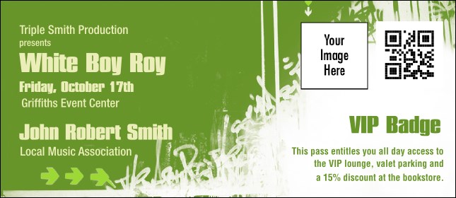 Hip Hop Green VIP Event Badge Large