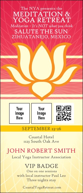 Lotus Flower VIP Event Badge Large