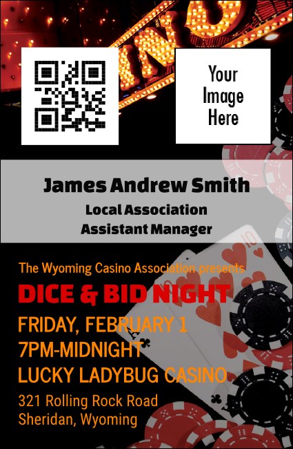 Casino Night VIP Event Badge Small