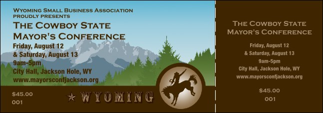 Wyoming General Admission Ticket Product Front