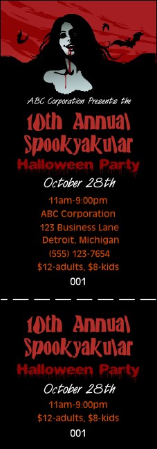 Sexy Vampire Event Ticket Product Front