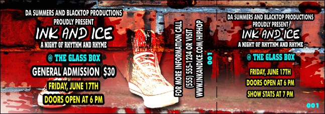 Hip Hop Graffiti Event Ticket Product Front