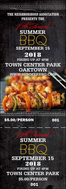 BBQ Retro Chalkboard General Admission Product Front