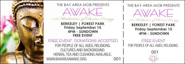 Buddha Statue Event Ticket Product Front