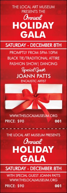 Holiday Gift Event Ticket Product Front