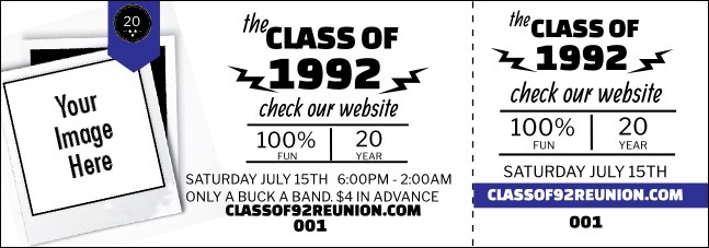 Class Reunion Mascot Blue Event Ticket Product Front