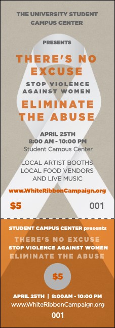 White Ribbon Event Ticket Product Front