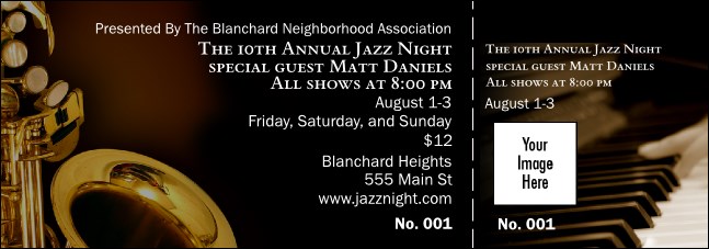 Jazz Event Ticket Product Front