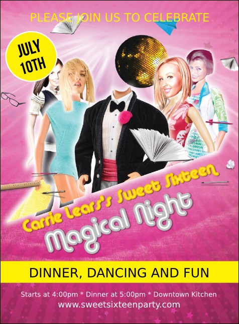 Pink Party B-Day Invitation Product Front