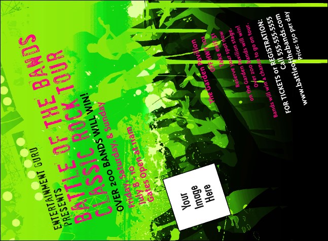 Rock Concert Green Invitation Product Front