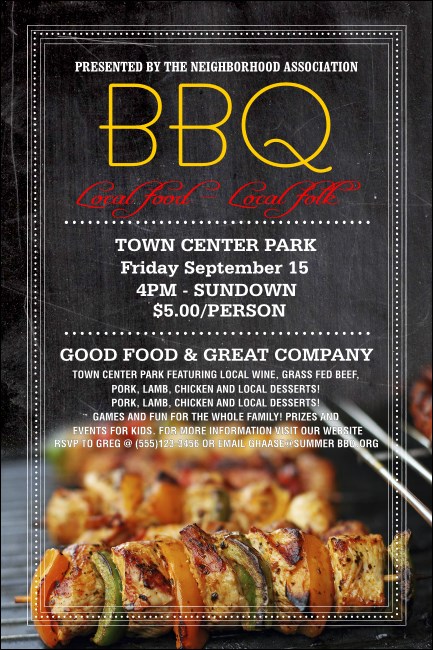 BBQ Retro Chalkboard Poster Product Front